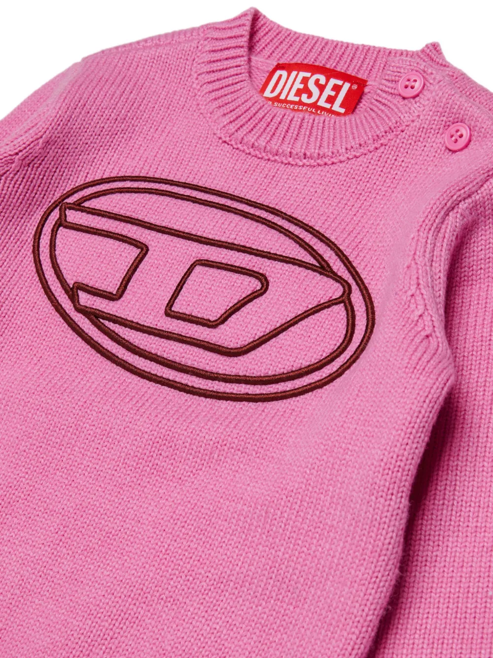 Diesel Kids Trui met geborduurd logo Roze