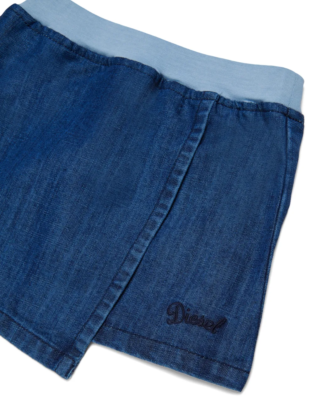 Diesel Kids Asymmetrische rok met geborduurd logo Blauw