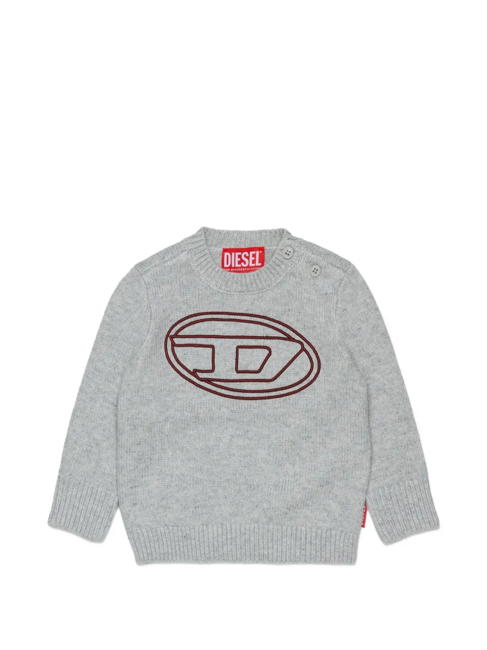 Diesel Kids Trui met geborduurd logo Grijs