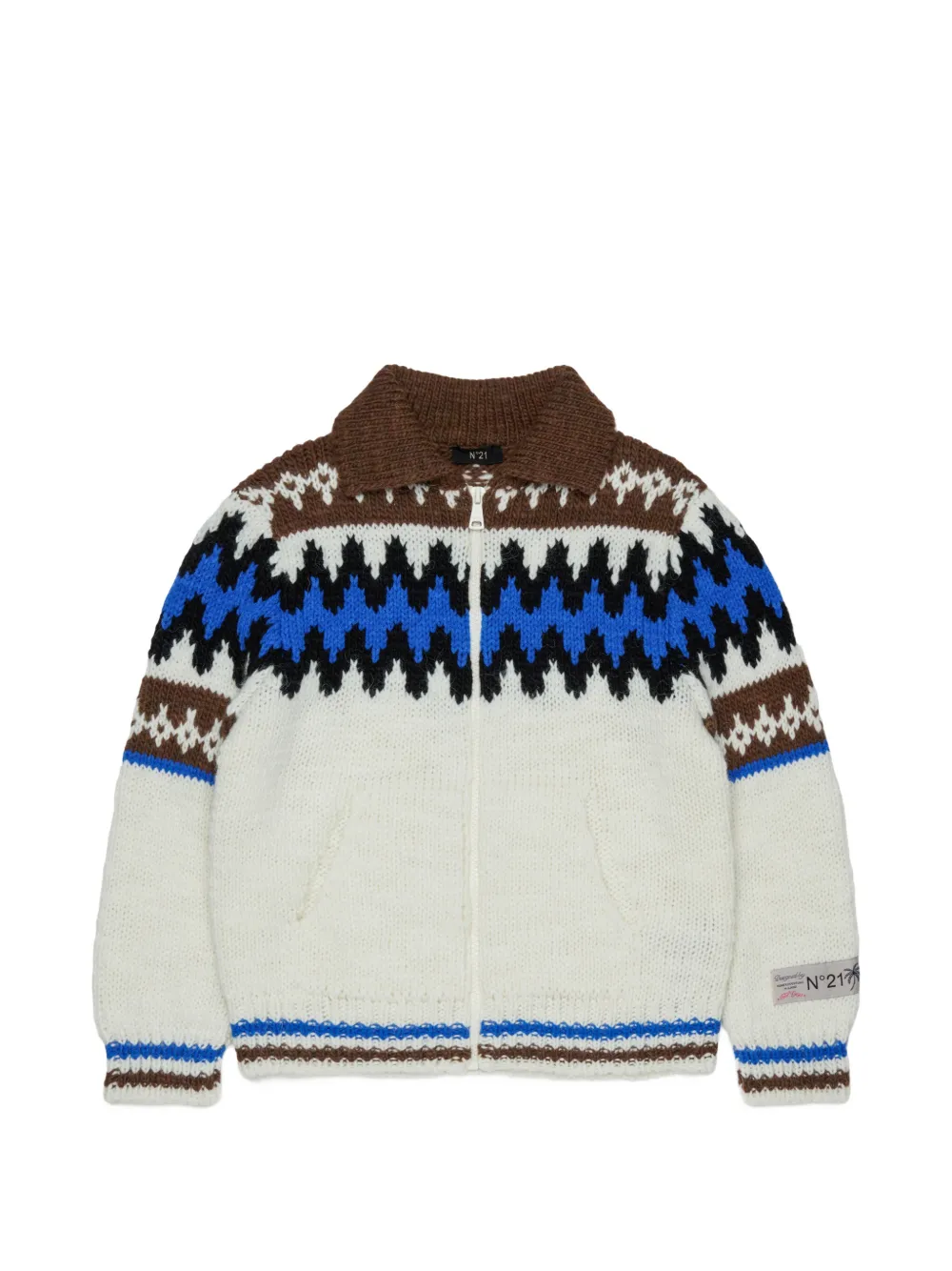 Nº21 Kids Maglione con zip - Bianco