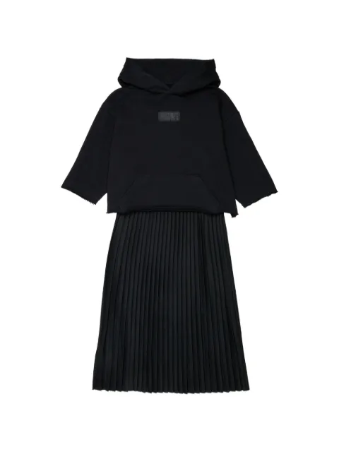 MM6 Maison Margiela Kids pleated hoodie dress