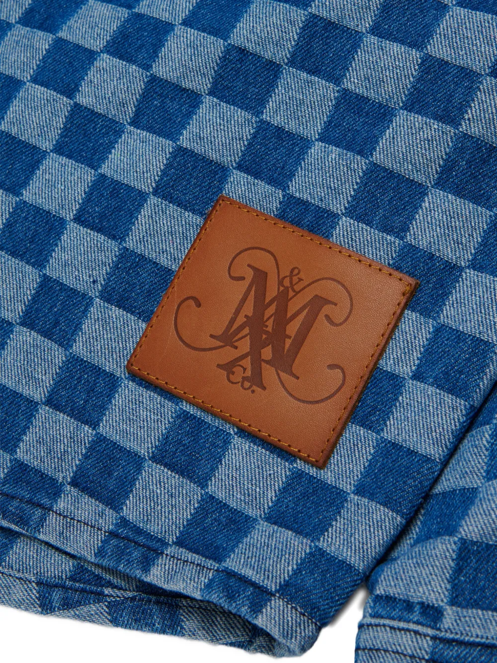 Max & Co Check-pattern Denim Shirt In Blue
