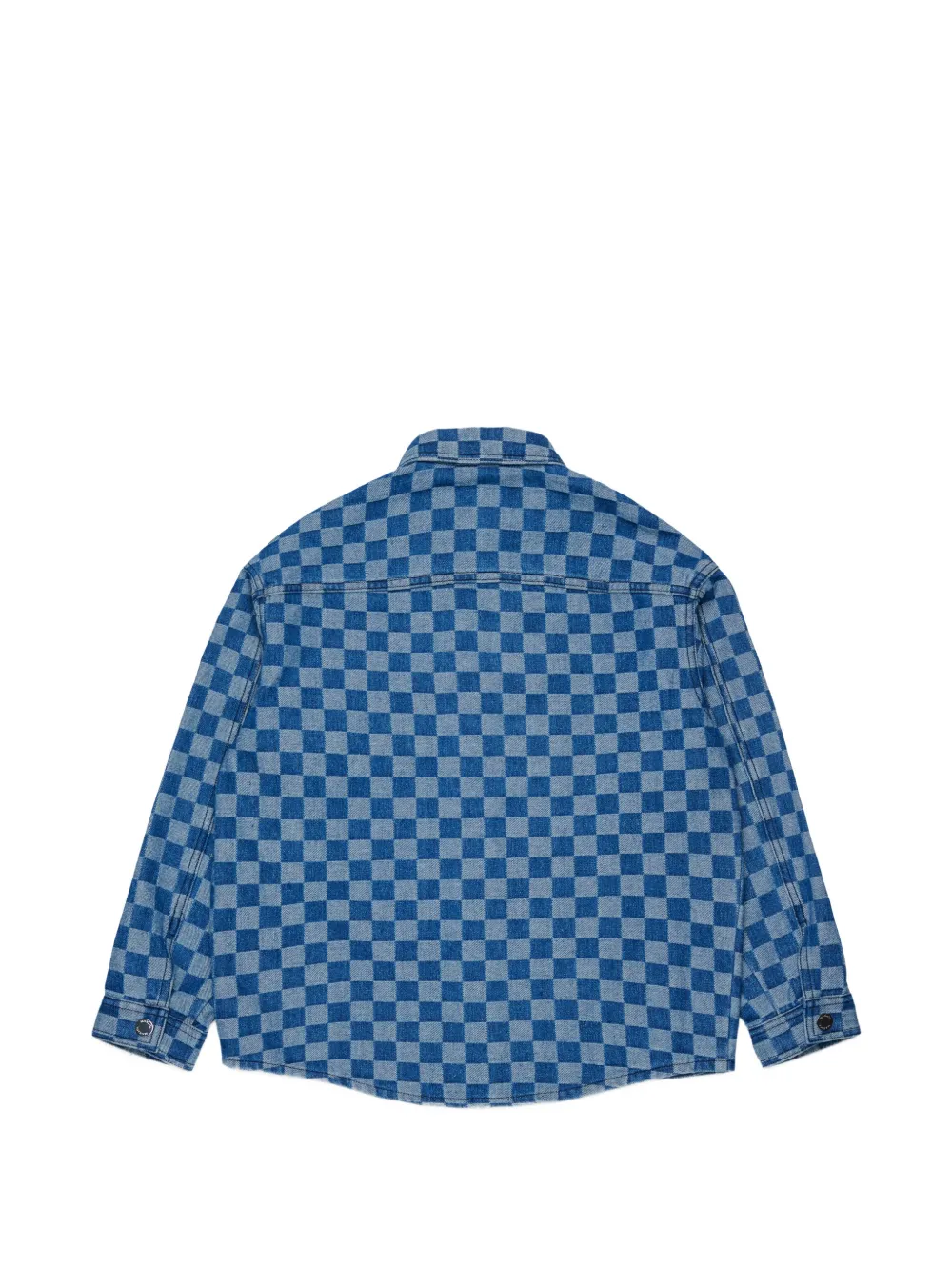 Max & Co Check-pattern Denim Shirt In Blue
