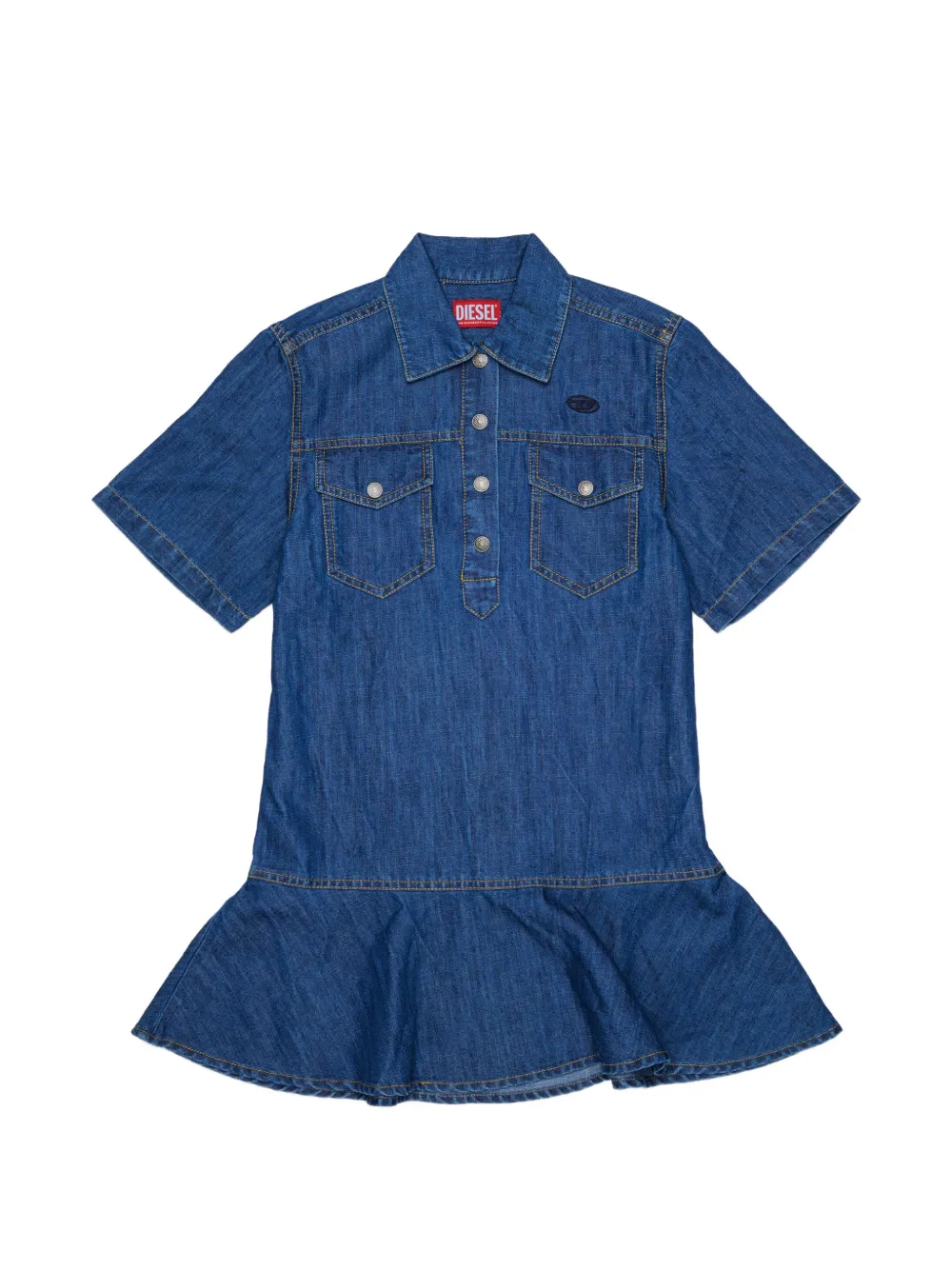 Diesel Kids Abito con logo ricamato - Blu