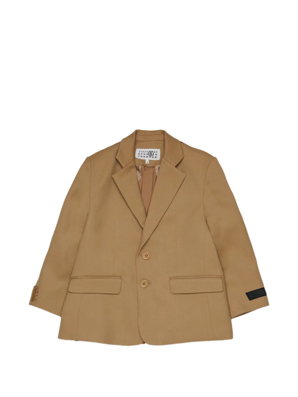 MM6 Maison Margiela Kids Blazer mit Logo-Patch - Braun