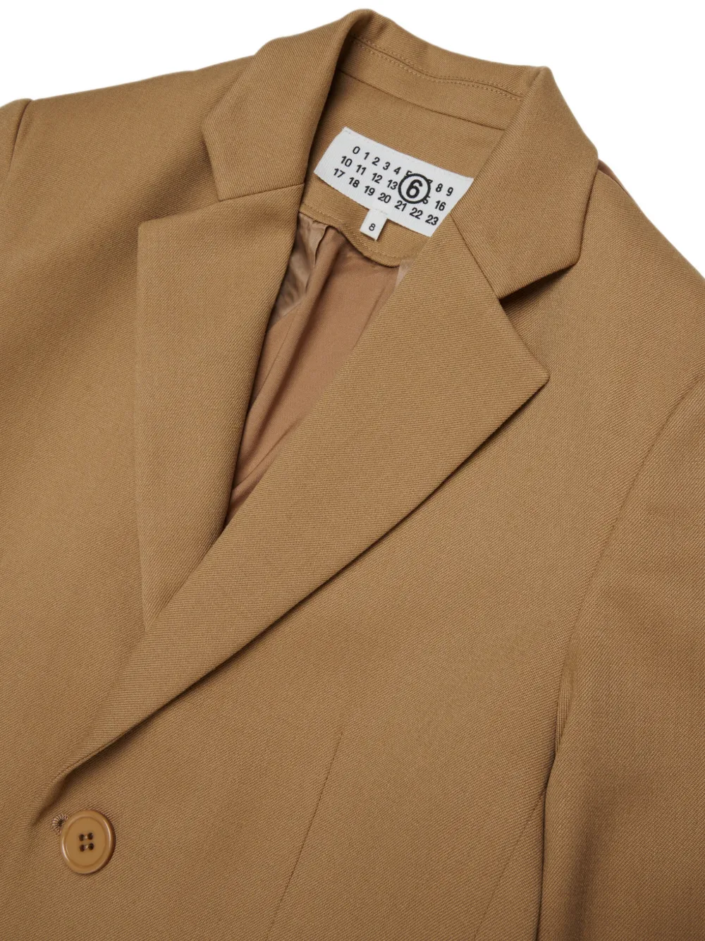 MM6 Maison Margiela Kids Blazer met gekerfde revers en logo-patch Bruin