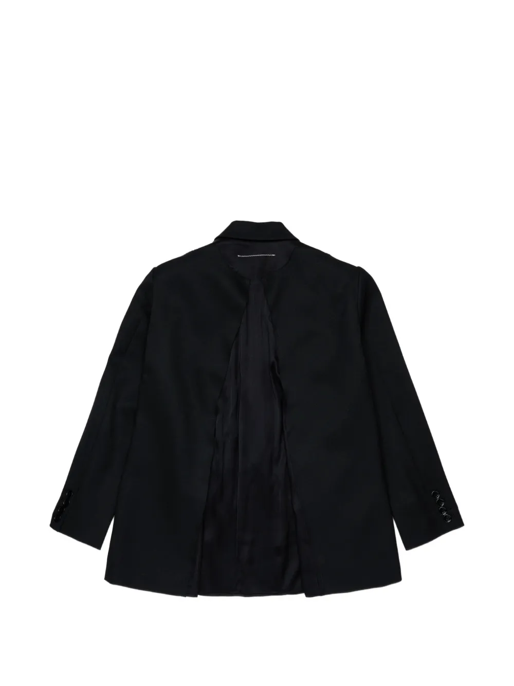 MM6 Maison Margiela Kids Blazer met open rug en gekerfde revers Zwart