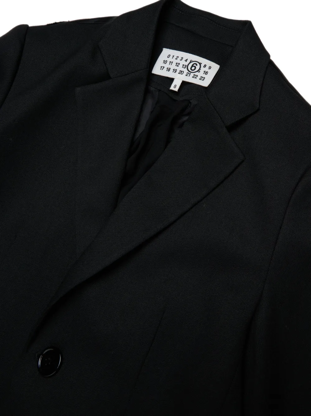 MM6 Maison Margiela Kids Blazer met open rug en gekerfde revers Zwart
