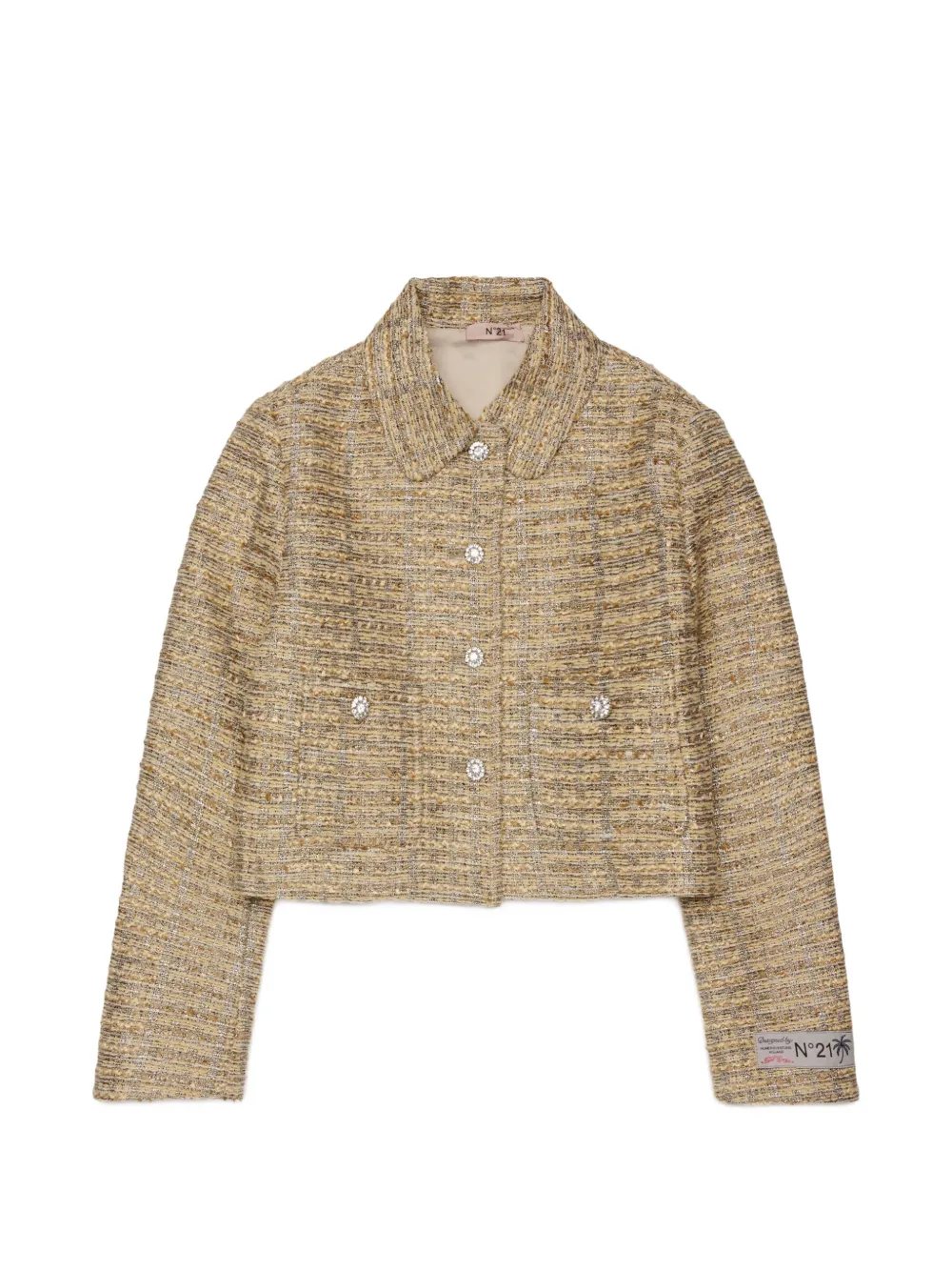 Nº21 Kids Giacca in tweed con cristalli - Toni neutri