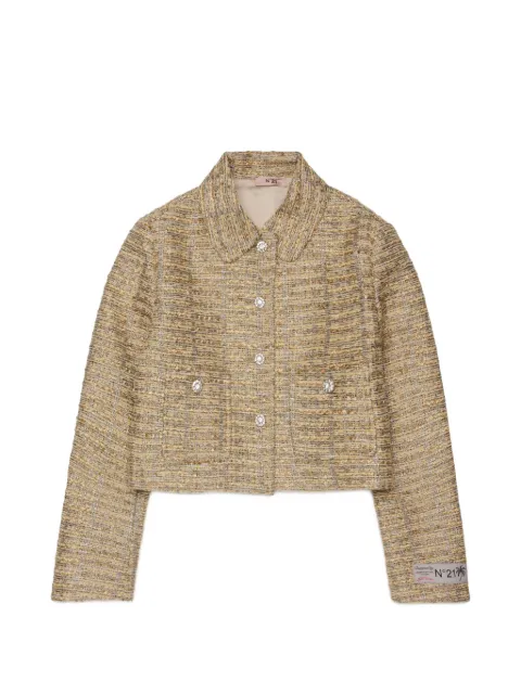 Nº21 Kids crystal-embellished tweed jacket