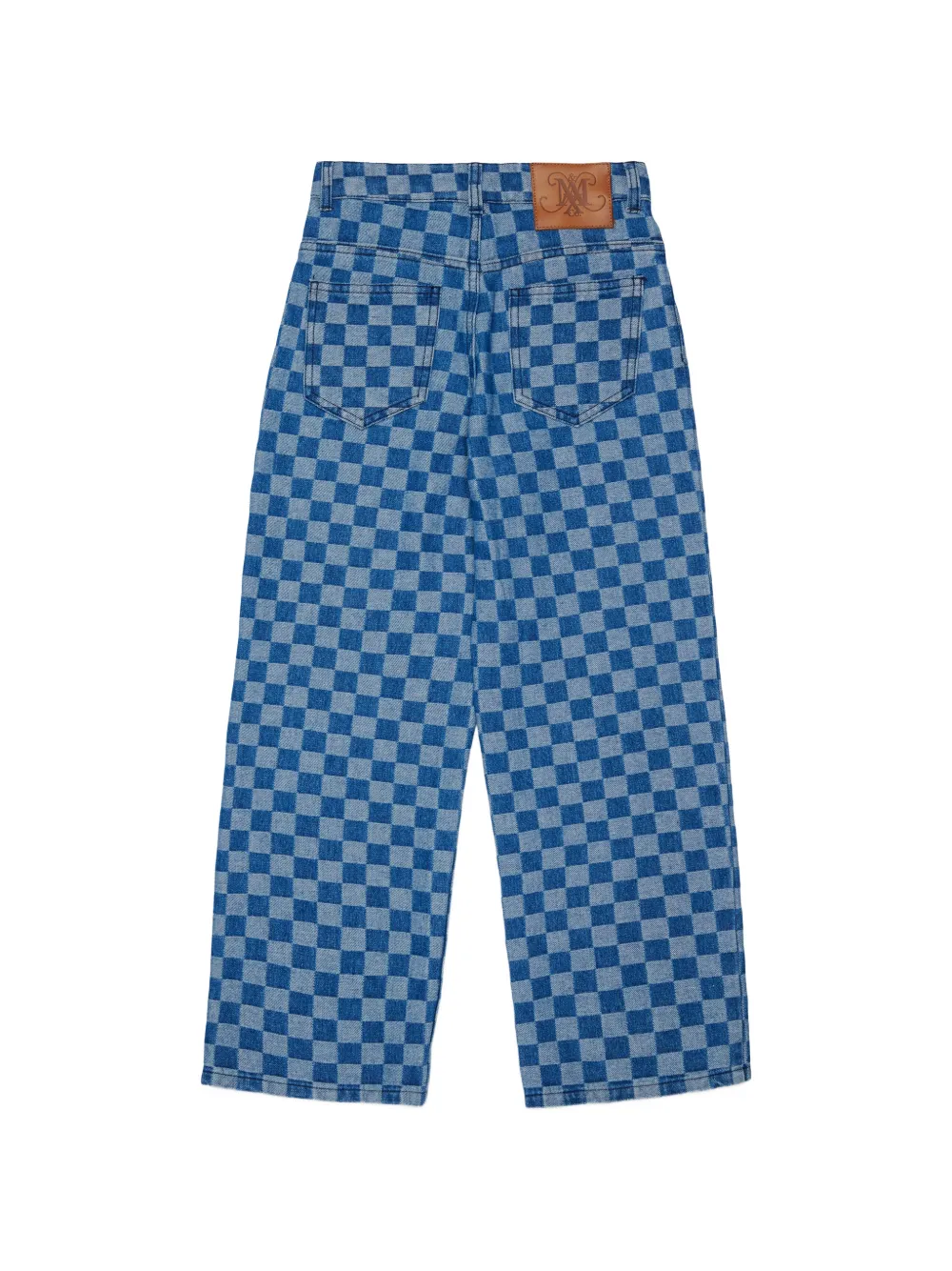 Max & Co Checkerboard-print Jeans In Blue