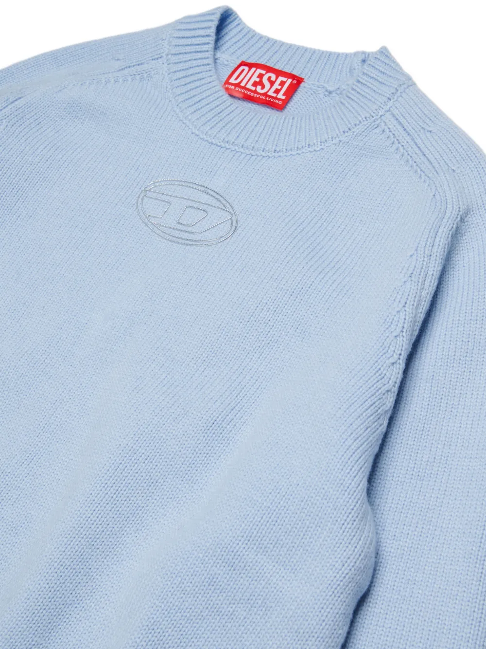 Diesel Kids Trui met geborduurd Oval D-logo Blauw