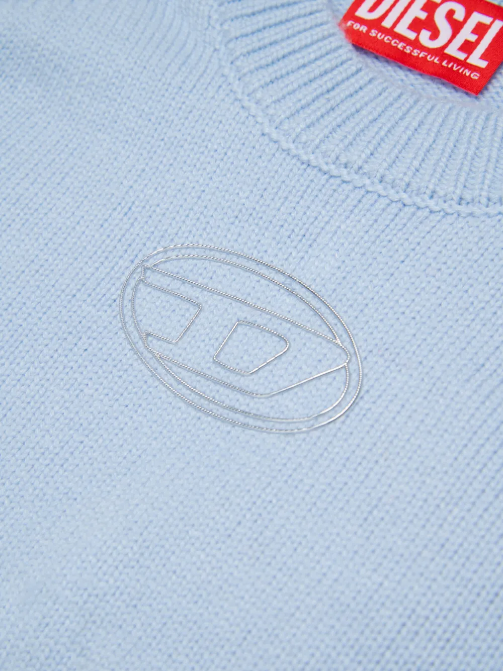 Diesel Kids Trui met geborduurd Oval D-logo Blauw