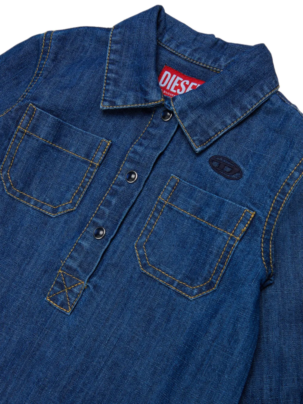 Diesel Kids Spijkerjurk met geborduurd logo Blauw