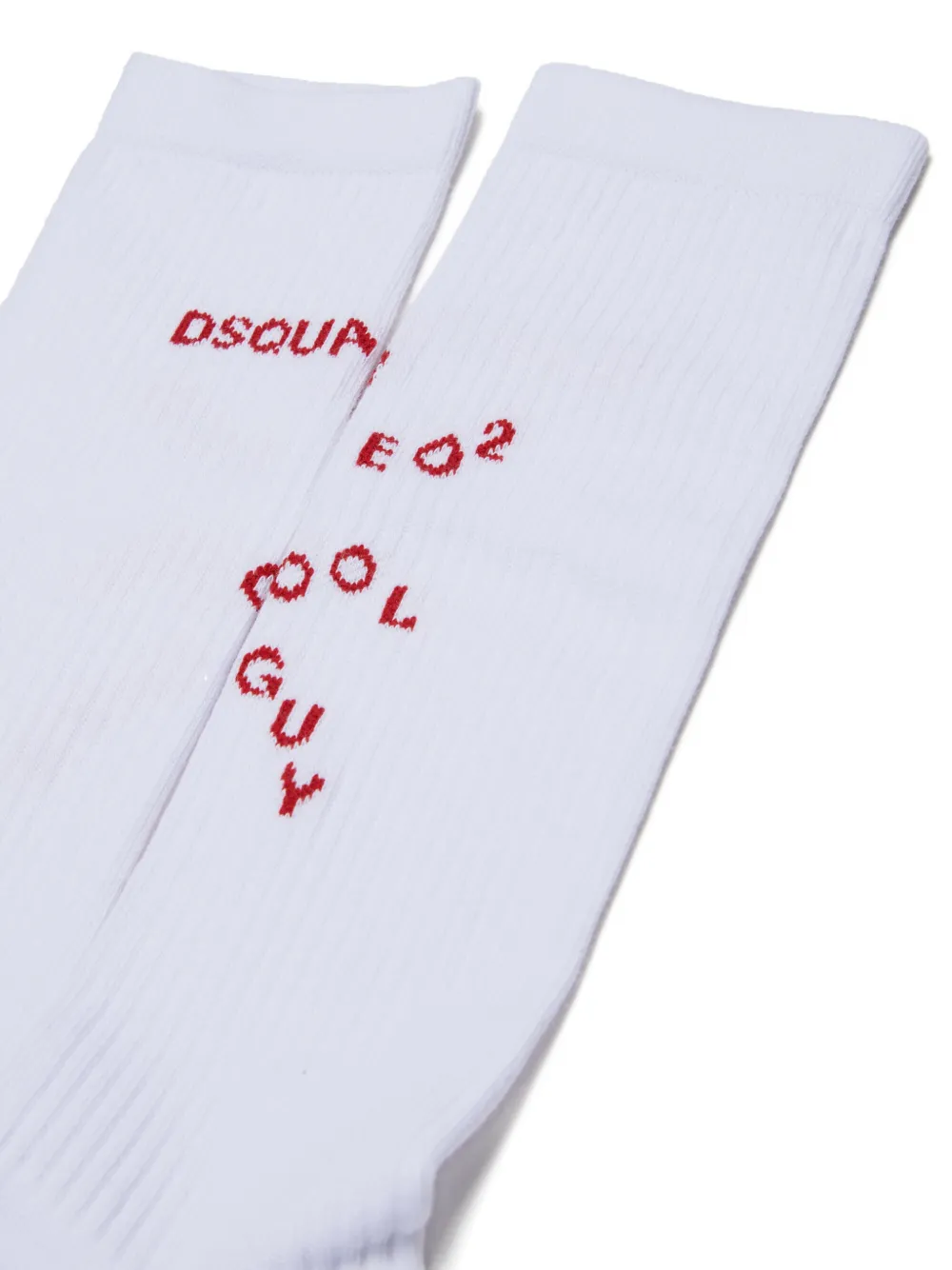  Dsquared2 Kids Calcetines De Canalé Con Logo - Blanco 