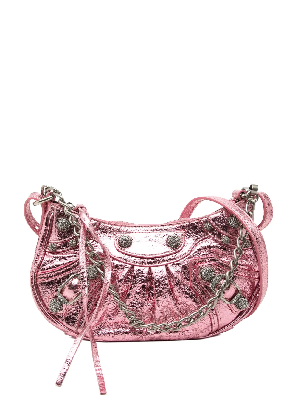 Balenciaga Pre-Owned 2021 Metallic Lambskin Motocross Le Cagole XS crossbody bag - Rosa