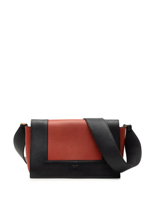 Celine Pre-owned 2018 Medium Shiny Smooth Calfskin Frame Shoulder Bag in Brown
