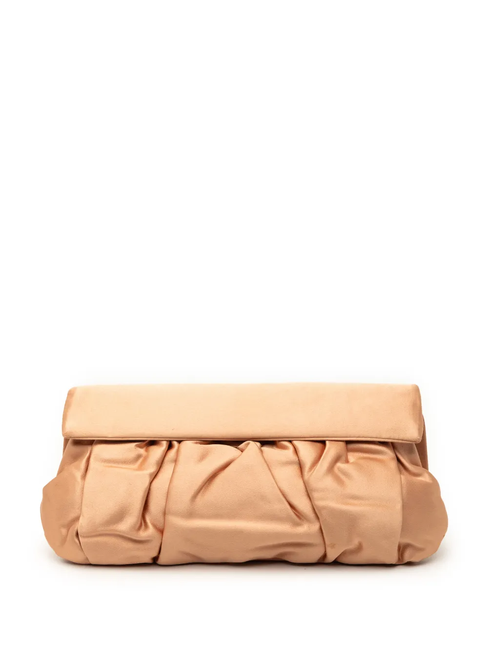 Miu Miu Pre-Owned 2010-2026 Pleated Satin Flap clutch bag - Braun