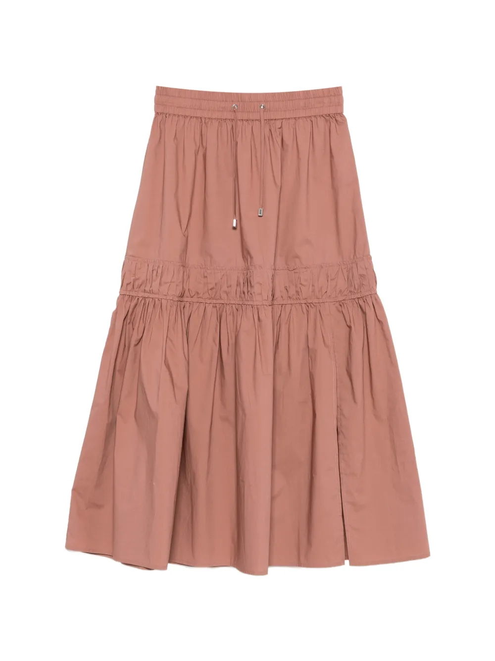 Patrizia Pepe drawstring-waist tiered midi skirt - Rosa