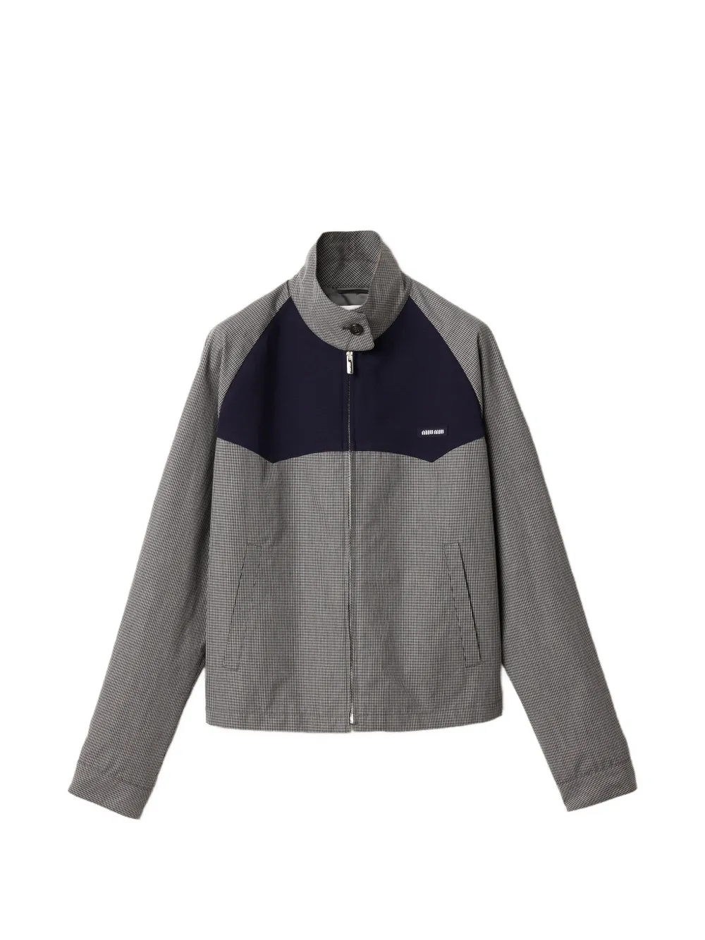 Miu Miu gingham check blouson jacket - Grigio