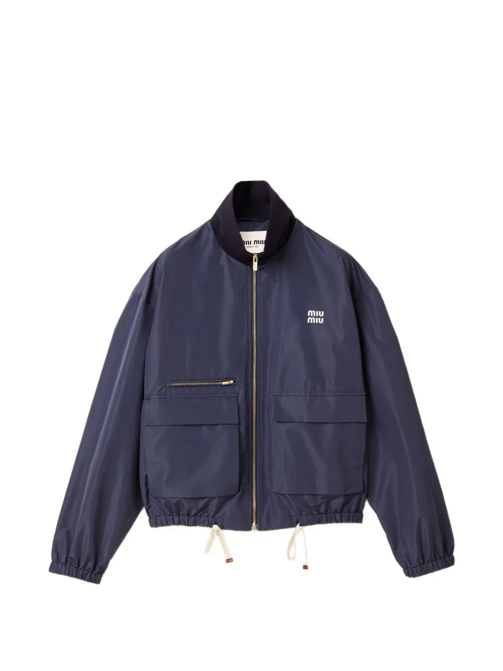 Miu Miu technical fabric blouson jacket - Blau