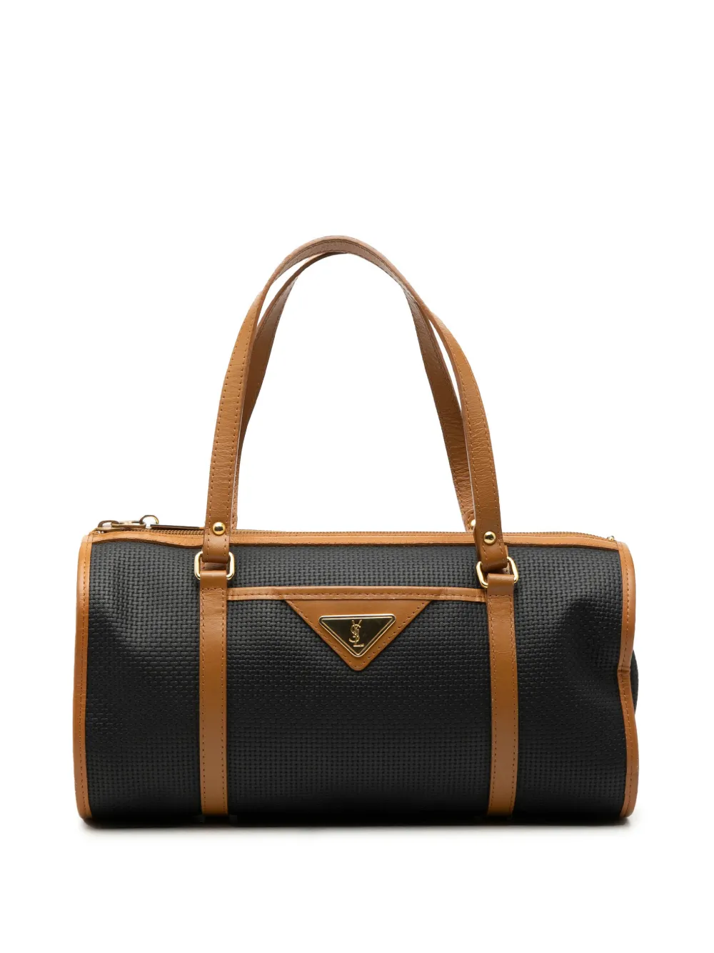 Saint Laurent Pre-Owned 20th Century Weave Canvas boston bag - Nero