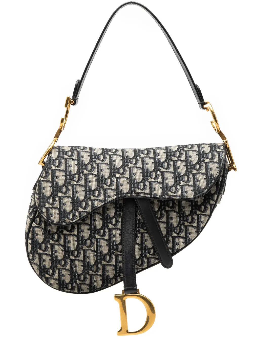 Christian Dior Pre-Owned 2019 Oblique Canvas Saddle Bag shoulder bag - Blu