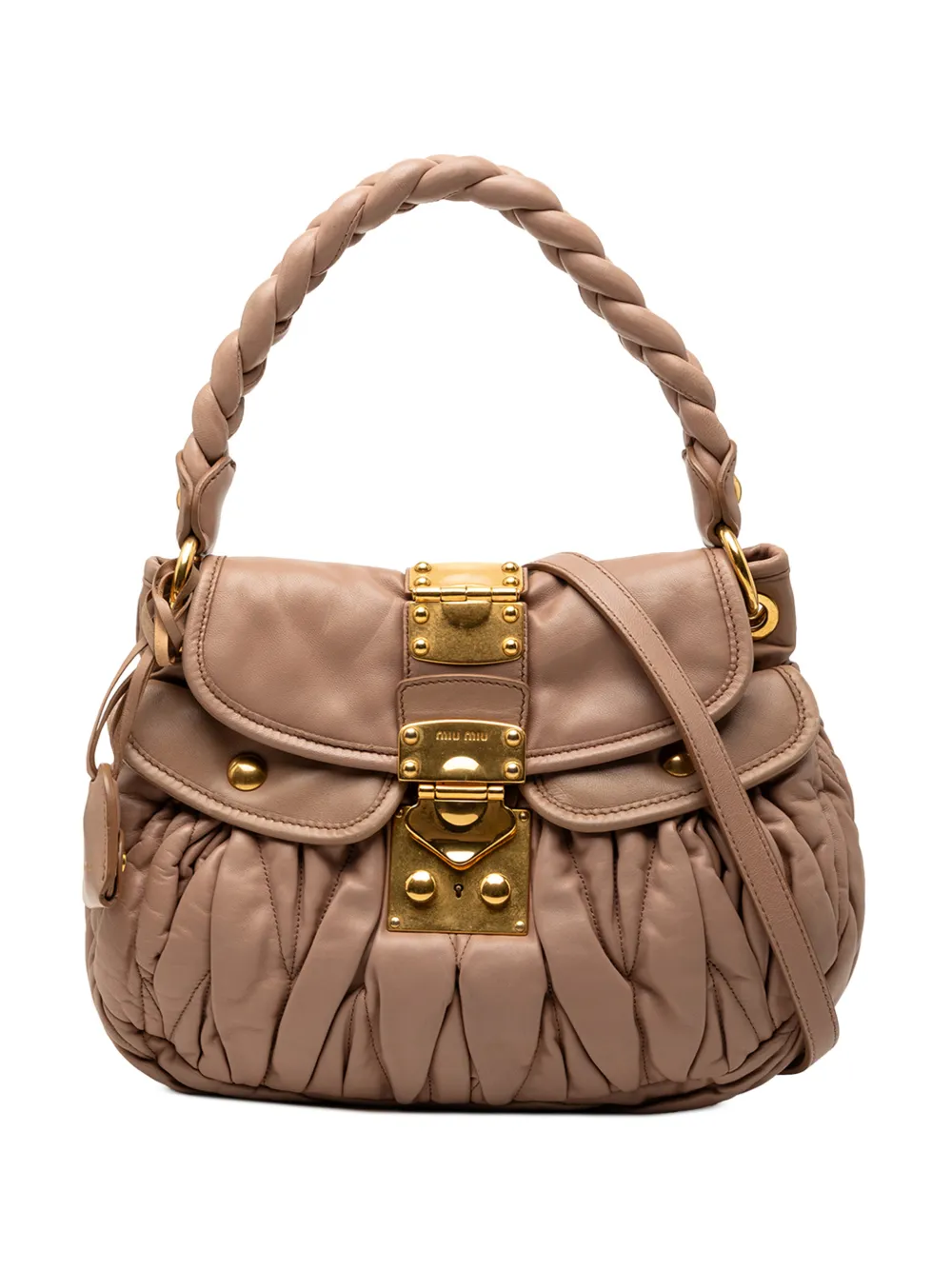 Miu Miu Pre-Owned 2010-2026 Matelasse Nappa Coffer satchel - Marrone