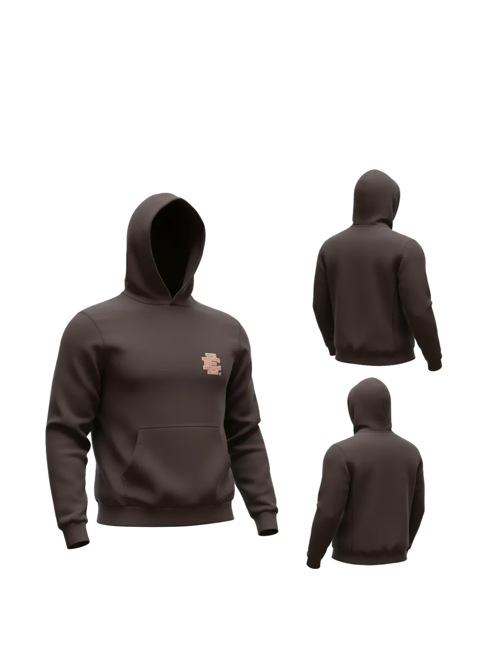 ERIC EMANUEL EE hoodie met logoprint Bruin