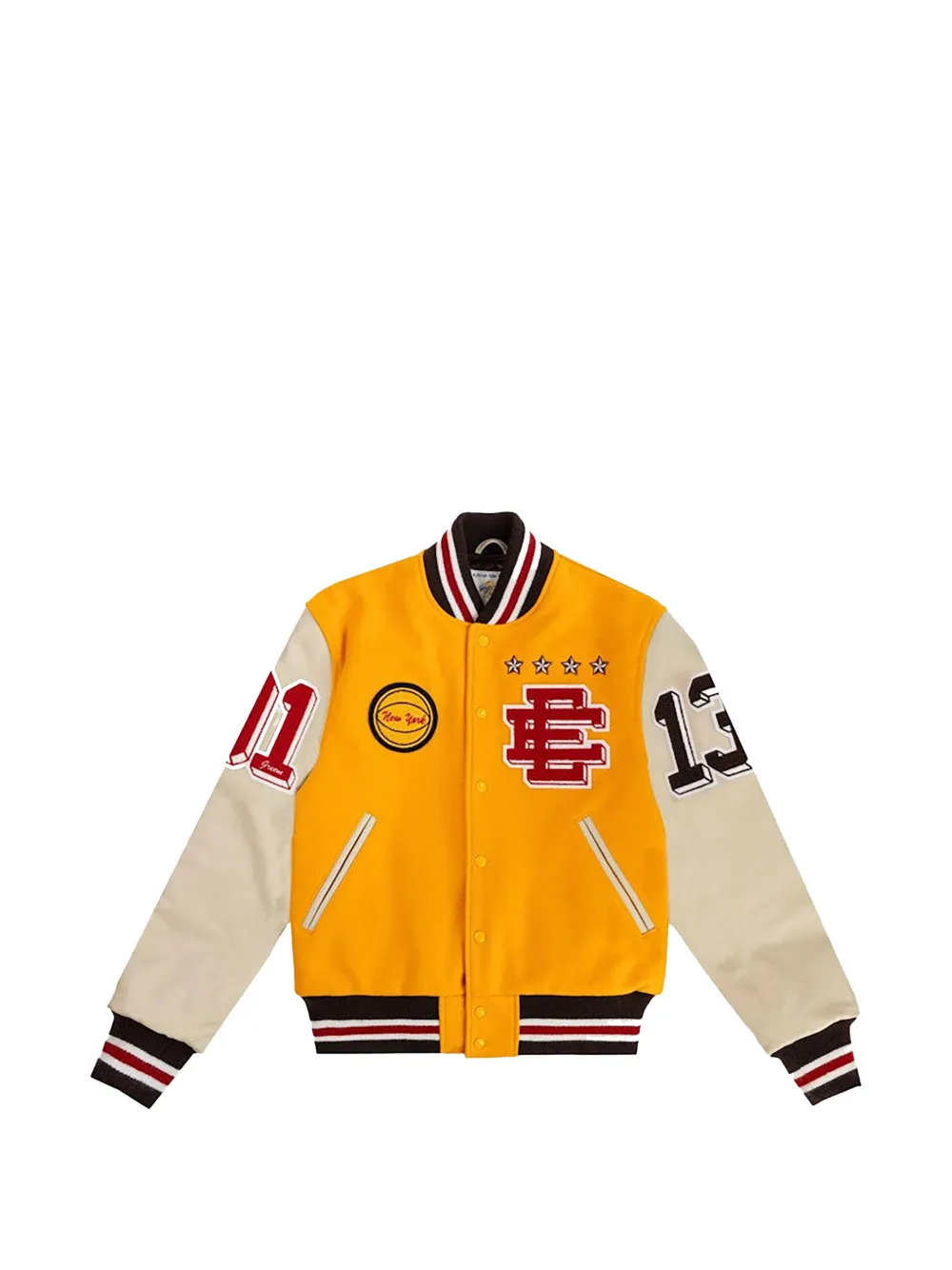 ERIC EMANUEL Varsity Letterman patch-detail varsity jacket - Giallo