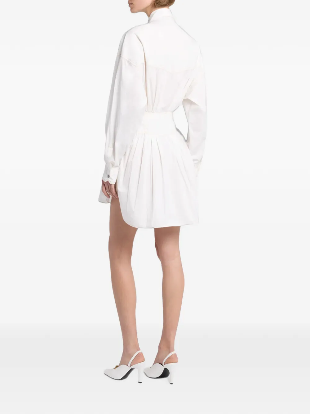 Versace Mini-blousejurk met contrasterende stiksels Wit