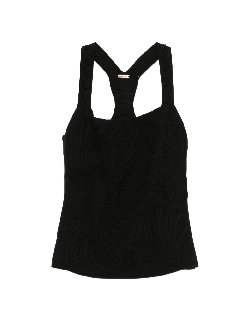 Cult Gaia Stells embroidered square-neck top - Nero