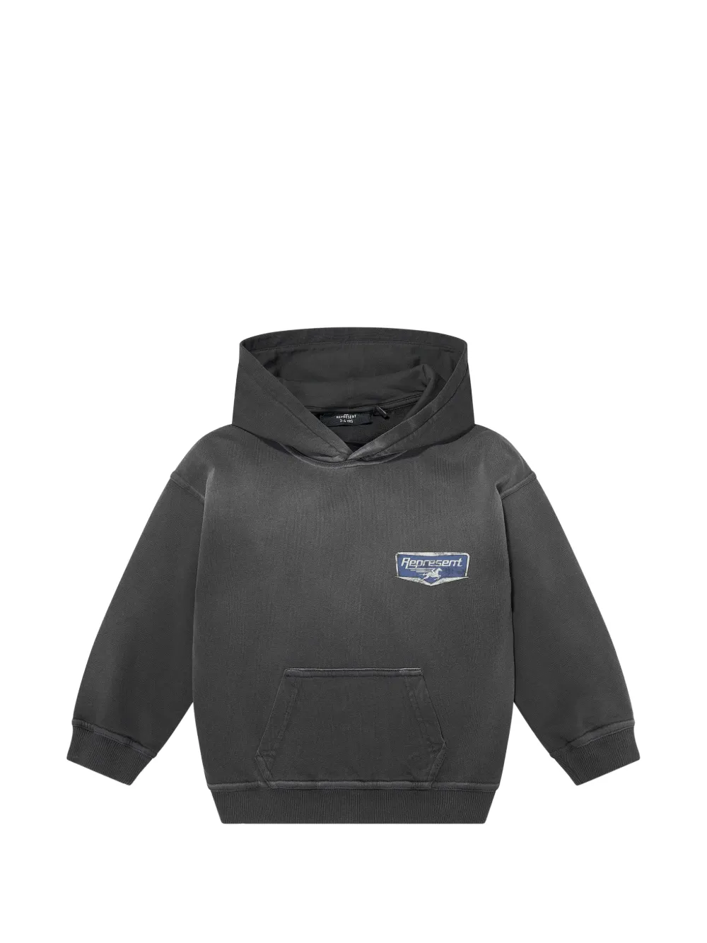 REPRESENT MINI logo-print pouch-pocket hoodie - Grigio