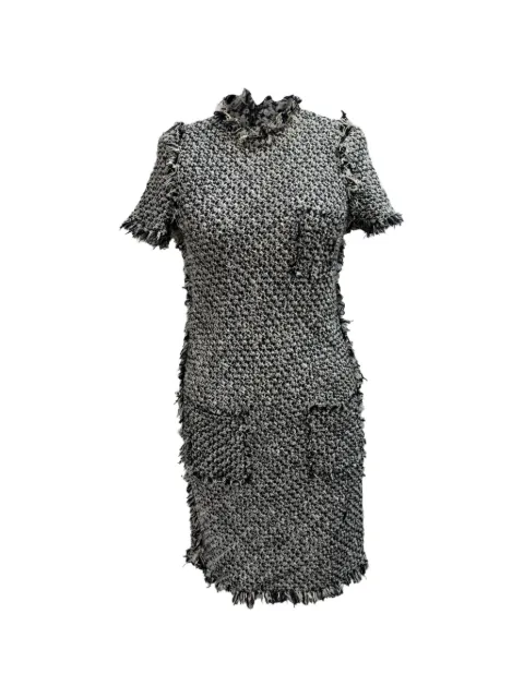 Lanvin Pre-Owned robe en tweed à manches courtes