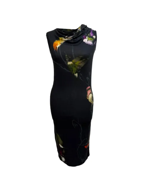 Alexander McQueen Pre-Owned vestido con estampado de colibríes 2008