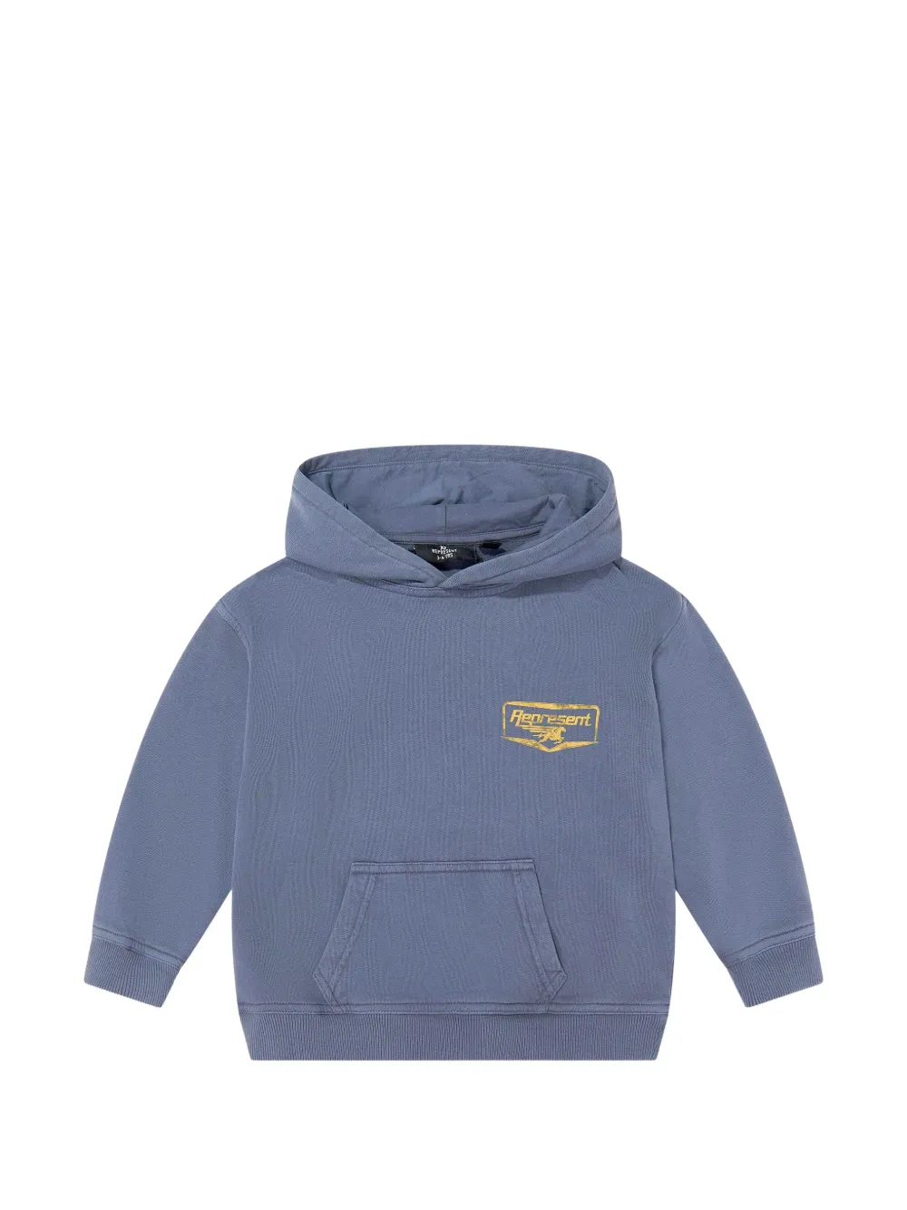 REPRESENT MINI logo-print pouch-pocket hoodie - Blu