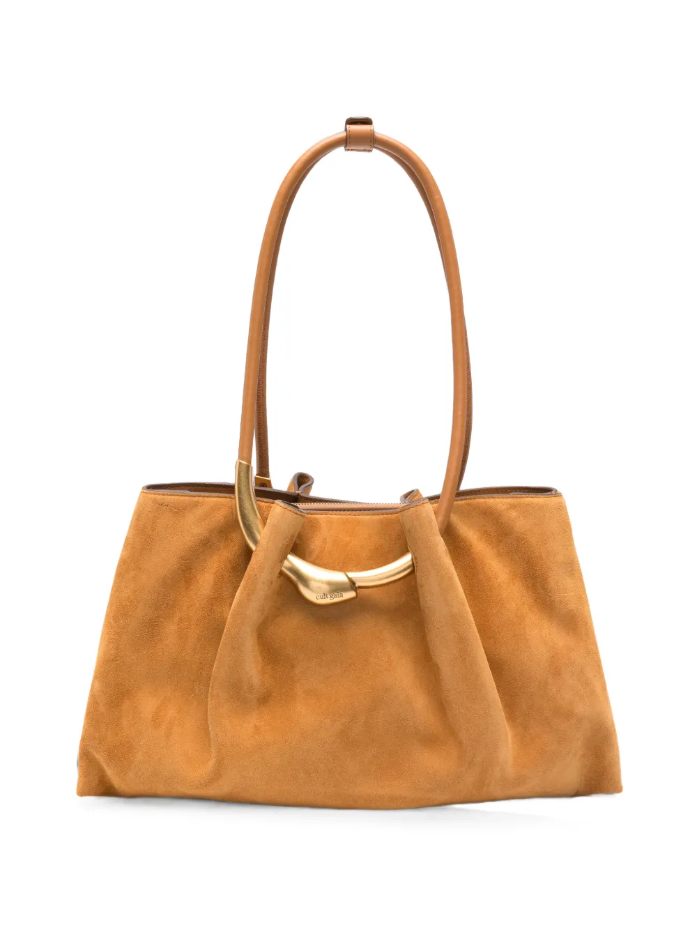 Cult Gaia sculptural-hardware suede shoulder bag - Marrone
