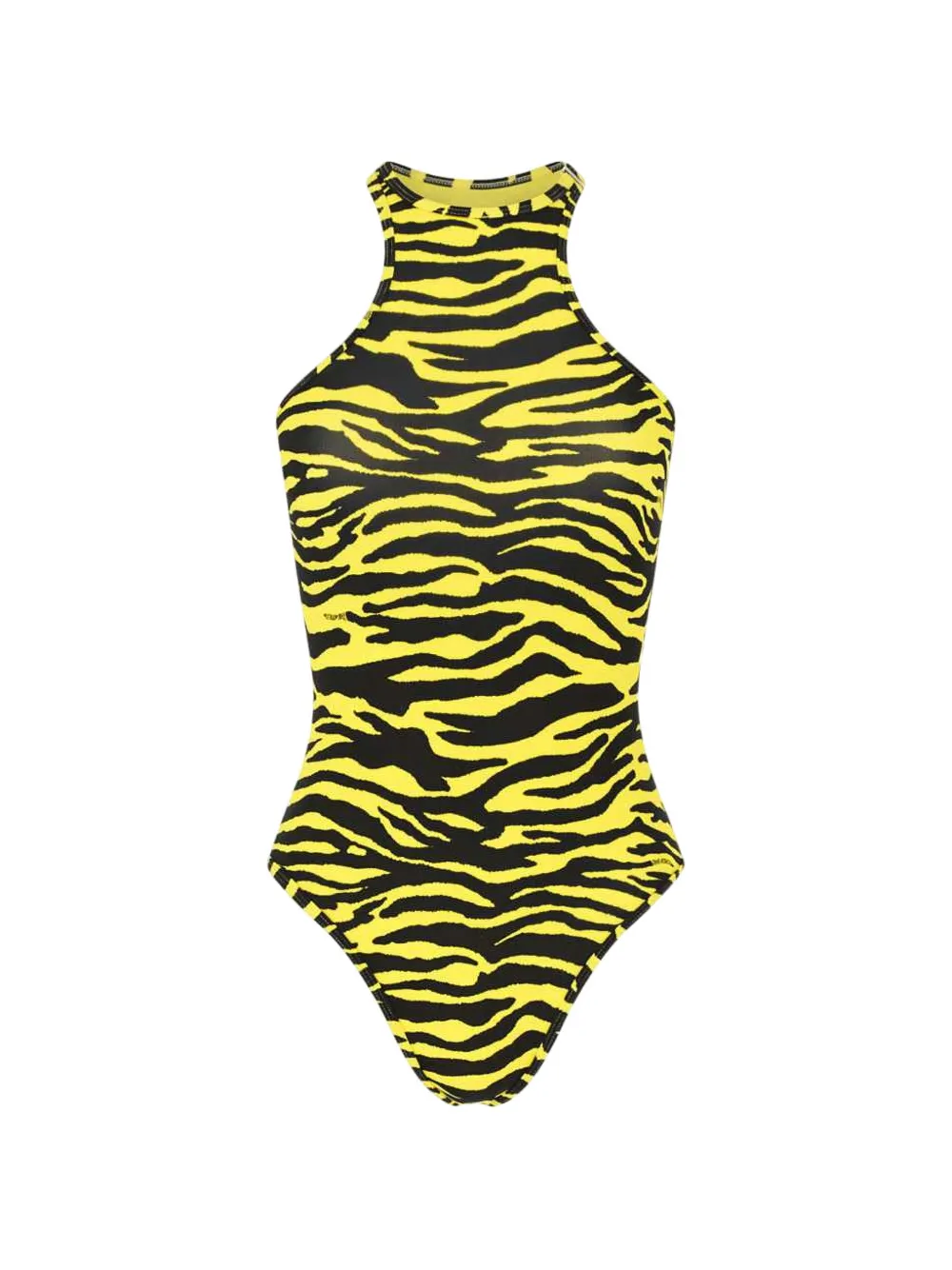 The Attico tiger-print racerback swimsuit - Gelb