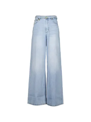 Maison Margiela Calça Jeans Wide Leg | Azul | FARFETCH BR