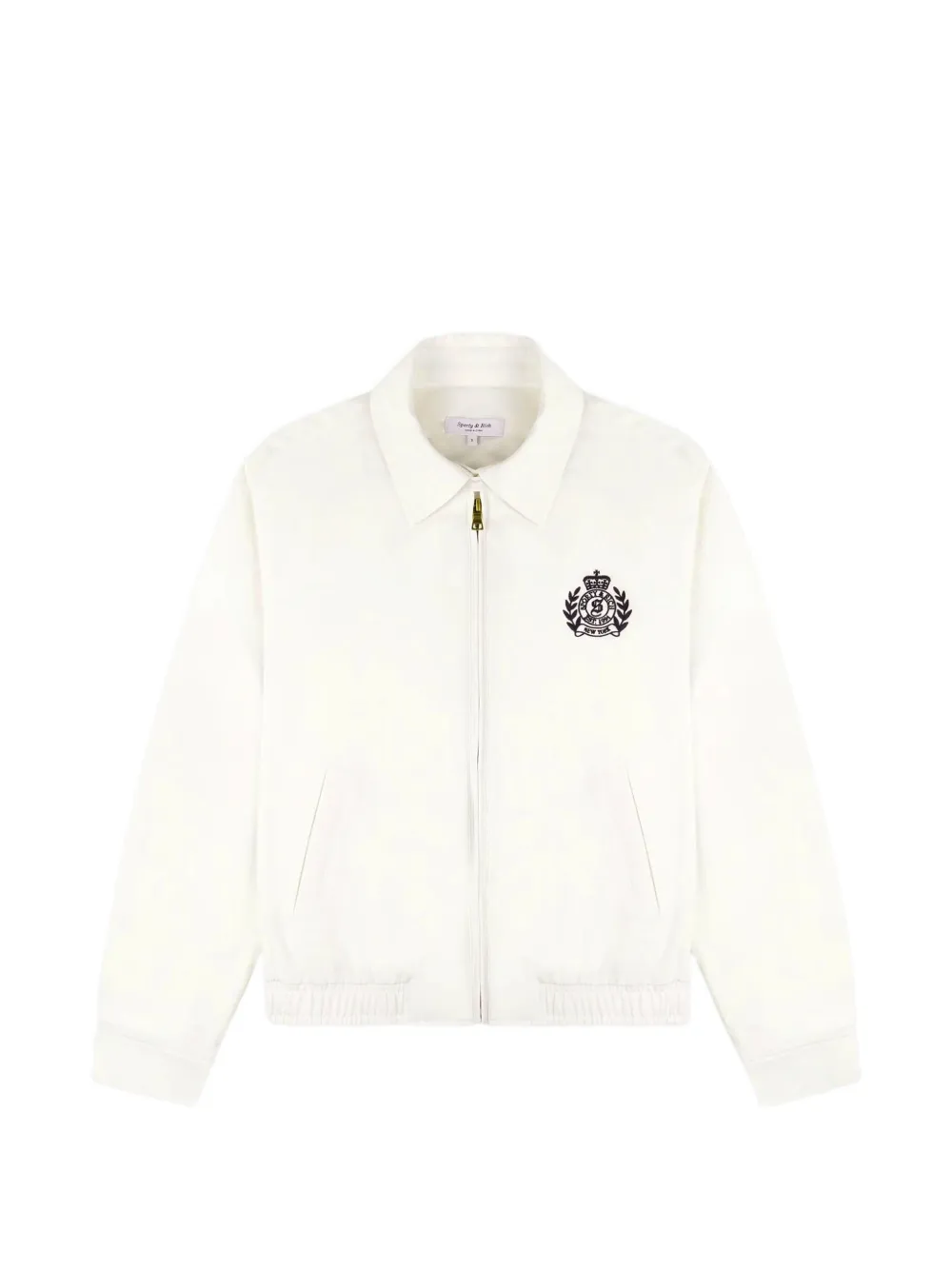 Sporty & Rich logo-embroidered zip-up jacket - Toni neutri