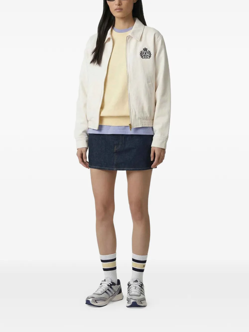 Sporty & Rich Jack met geborduurd logo en rits Beige