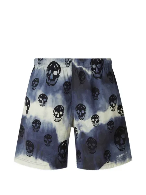 Alexander McQueen skull-print tie-dye swim shorts