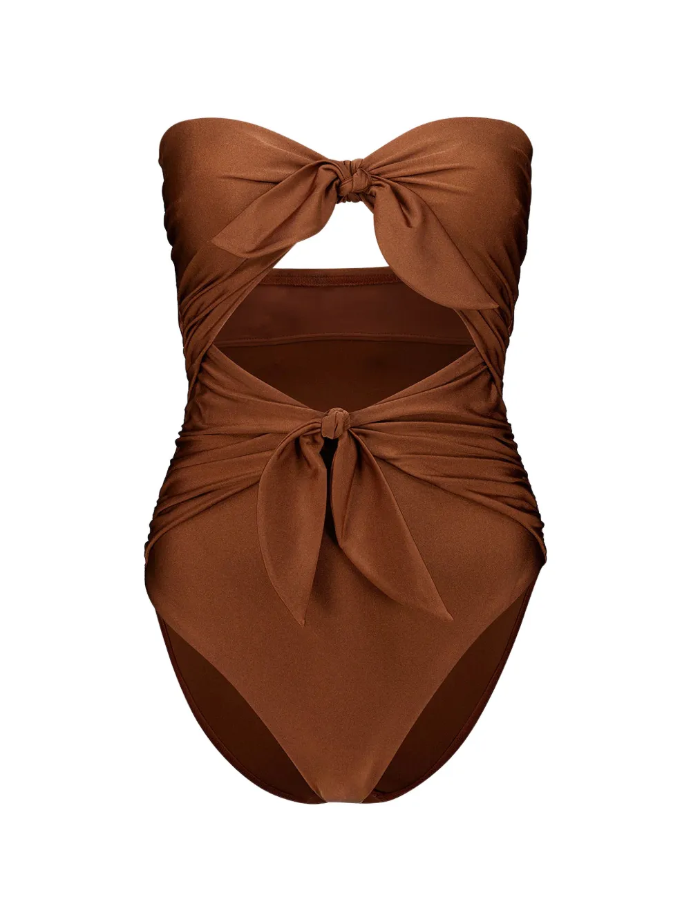 ZIMMERMANN Aster double-scarf-tie swimsuit - Marrone