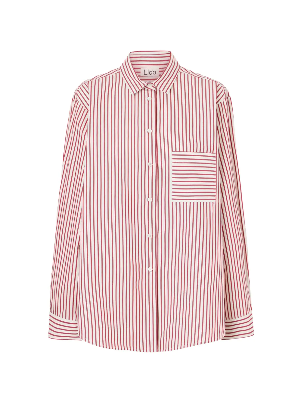 LIDO striped oversized shirt - Rosso