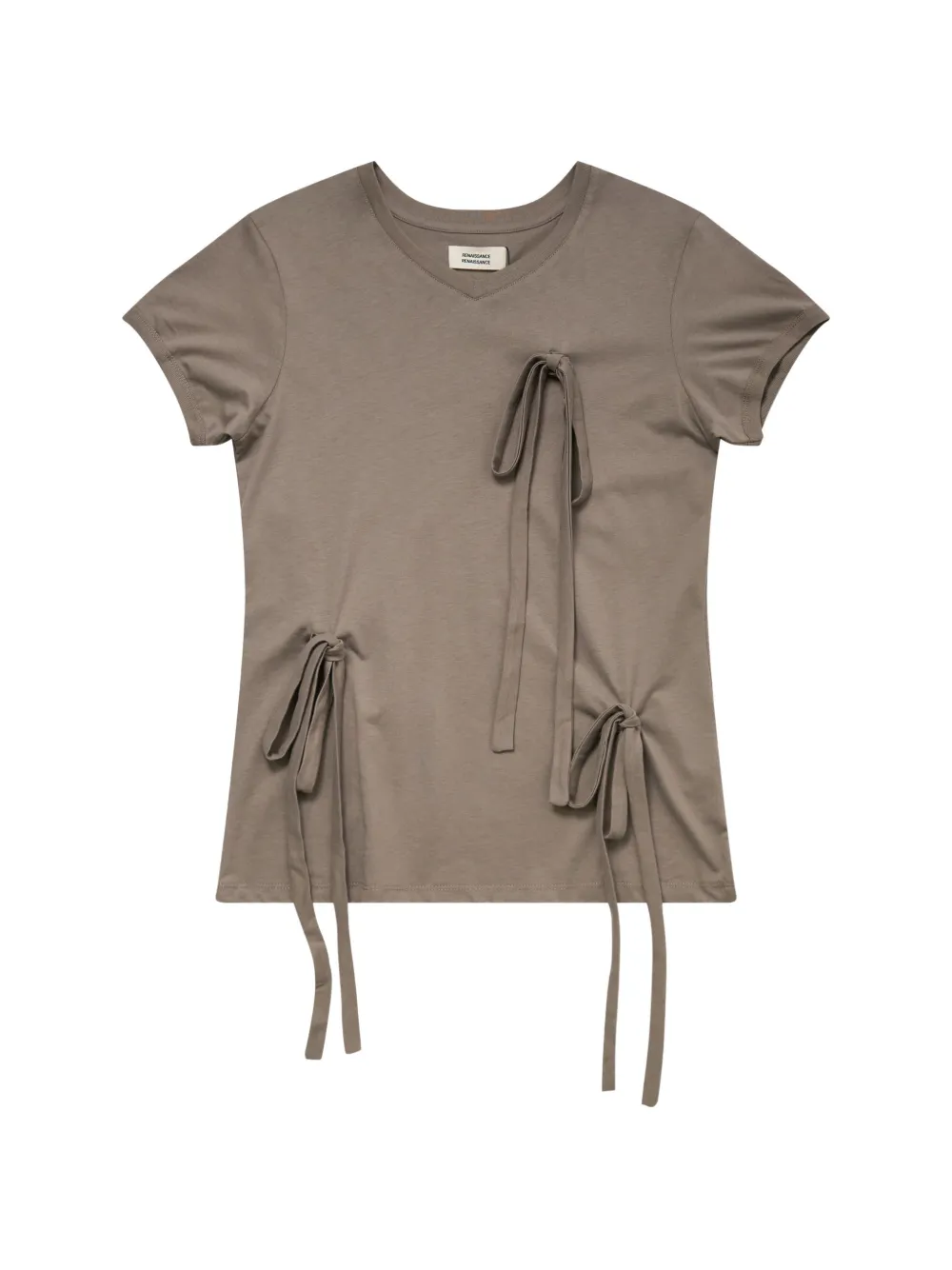 Renaissance Renaissance Bunny bow-detail T-shirt - Marrone