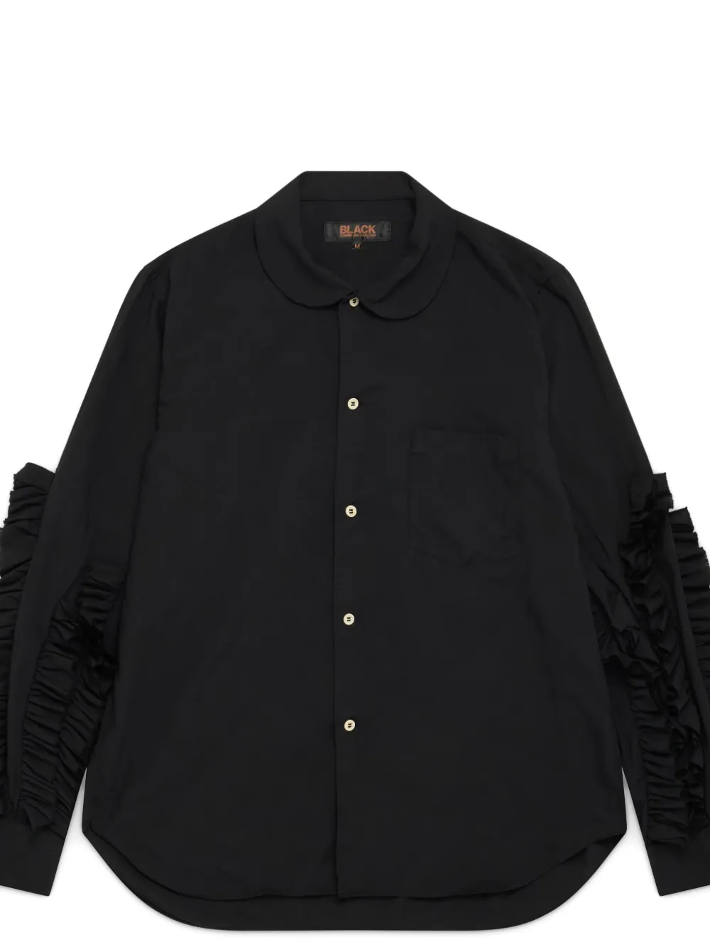 Black Comme Des Garçons Shirt met Peter Pan-kraag en ruches Zwart