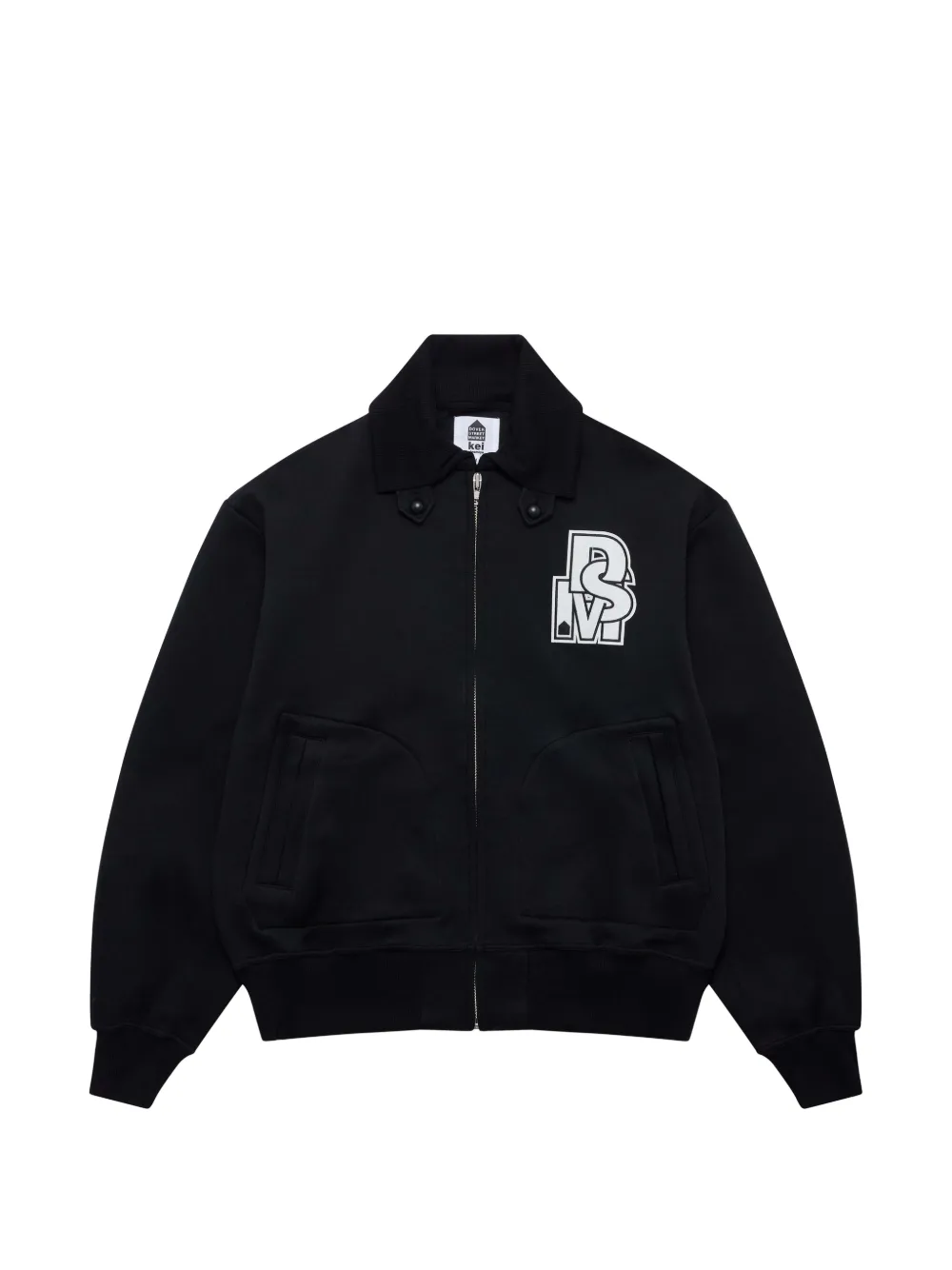 Noir Kei Ninomiya logo-patch varsity jacket - Nero