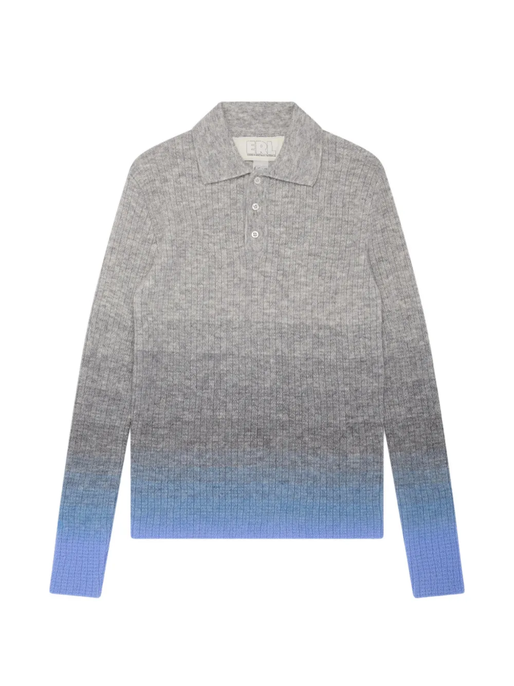 ERL KIDS gradient ribbed-knit polo shirt - Grigio