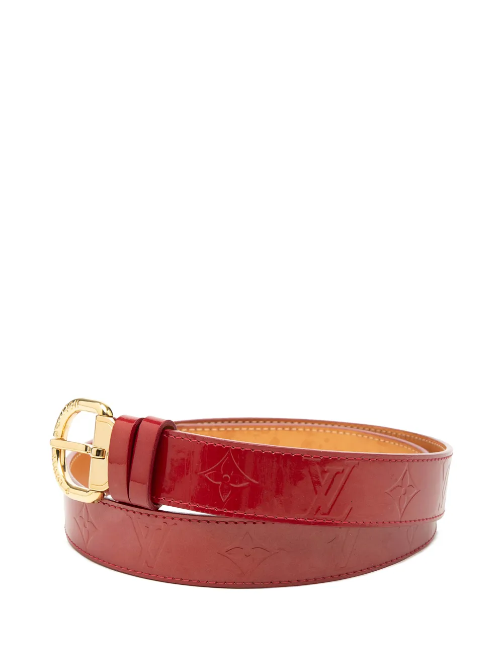 Louis Vuitton Pre-owned 2016 Monogram Vernis Ceinture Belt in Red, view 2