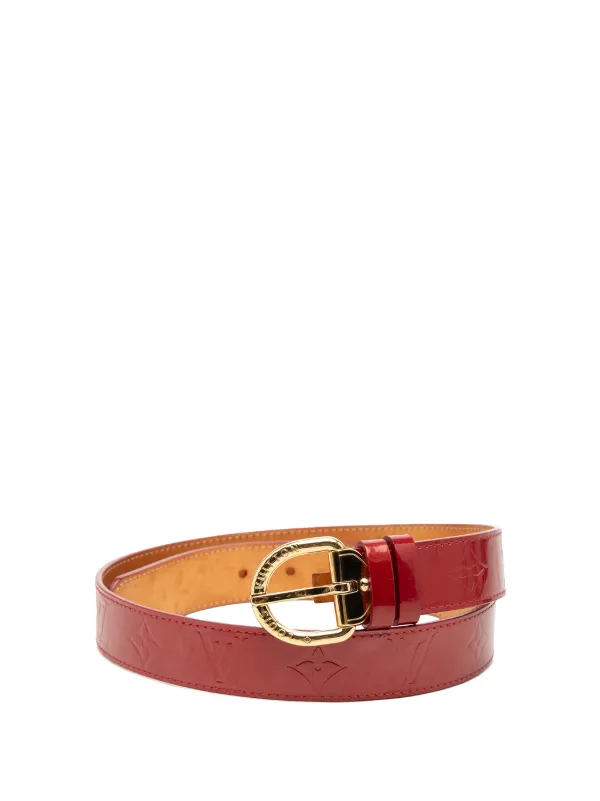 Louis Vuitton Pre-owned 2016 Monogram Vernis Ceinture Belt in Red